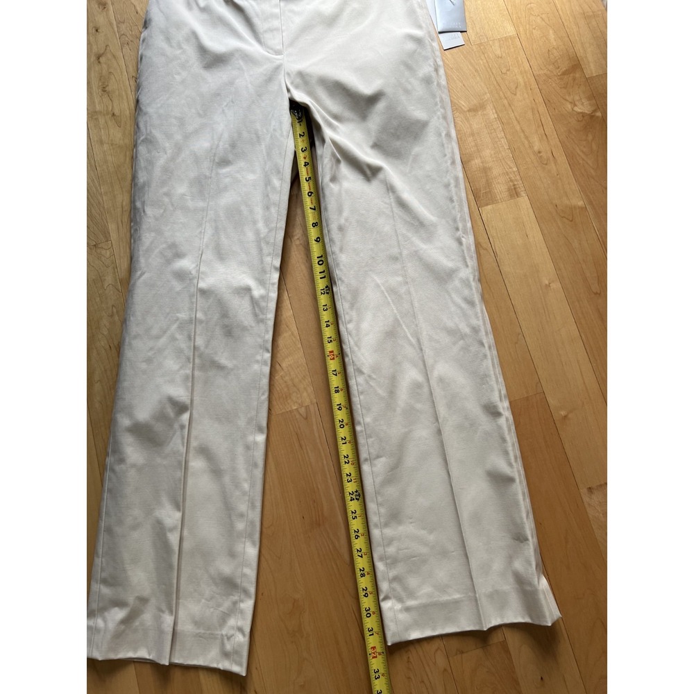 Badgley Mischka 100% linen pants Ivory Sz 14 Casual Coastal Beautifully tailored - Picture 7 of 9